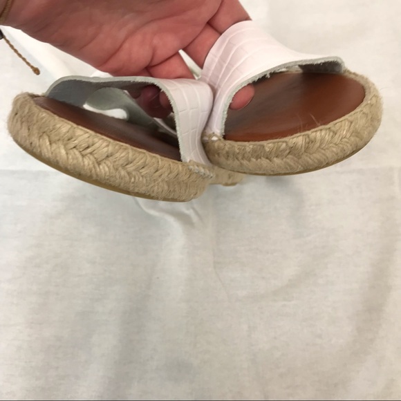 NWOT Dalsom white leather sandals espadrille 10 - Picture 10 of 11